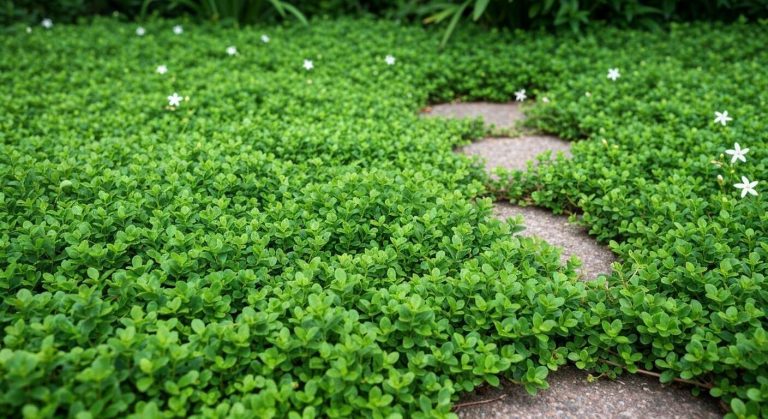 Ce couvre-sol au parfum de citron supporte le piétinement et repousse naturellement les moustiques