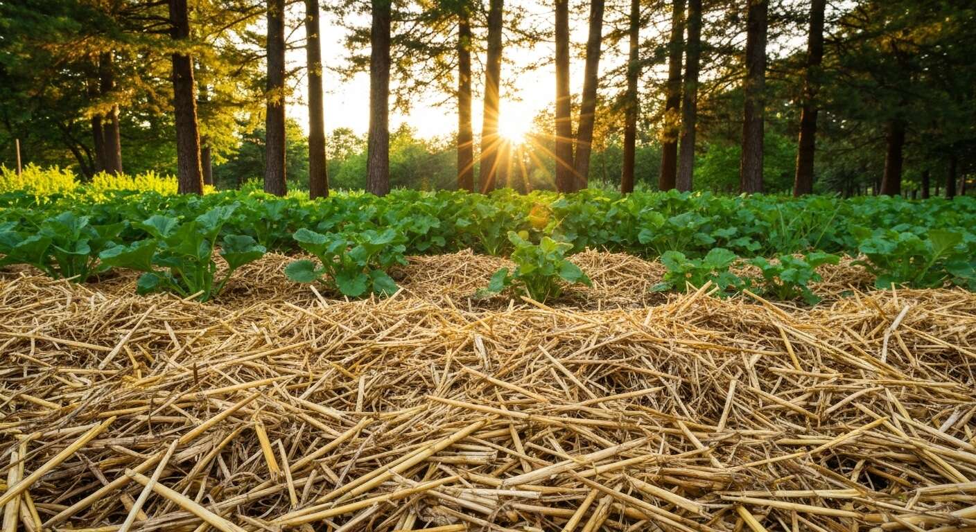 Cette technique naturelle avec de la paille garde le sol chaud et fertile tout l’hiver