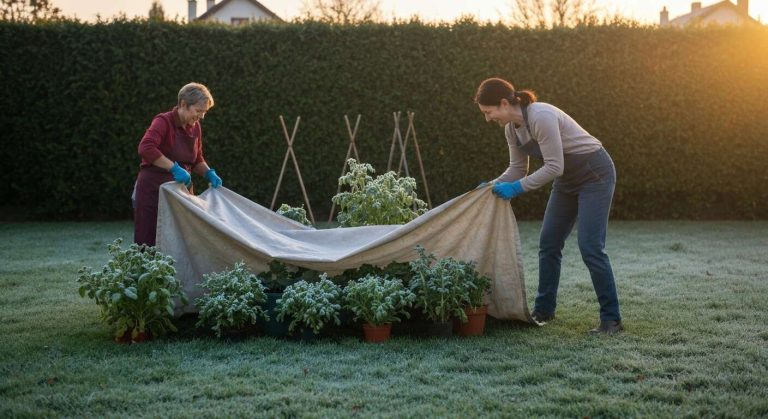 Mon astuce personnelle avec un vieux drap pour protéger efficacement toutes mes plantes du premier gel surprise
