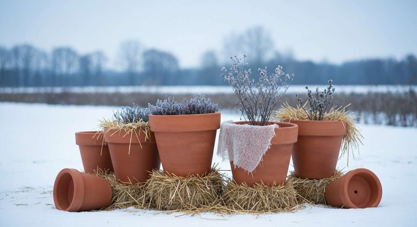 Cette astuce gratuite évite que vos pots en terre cuite n’éclatent sous le gel d’hiver