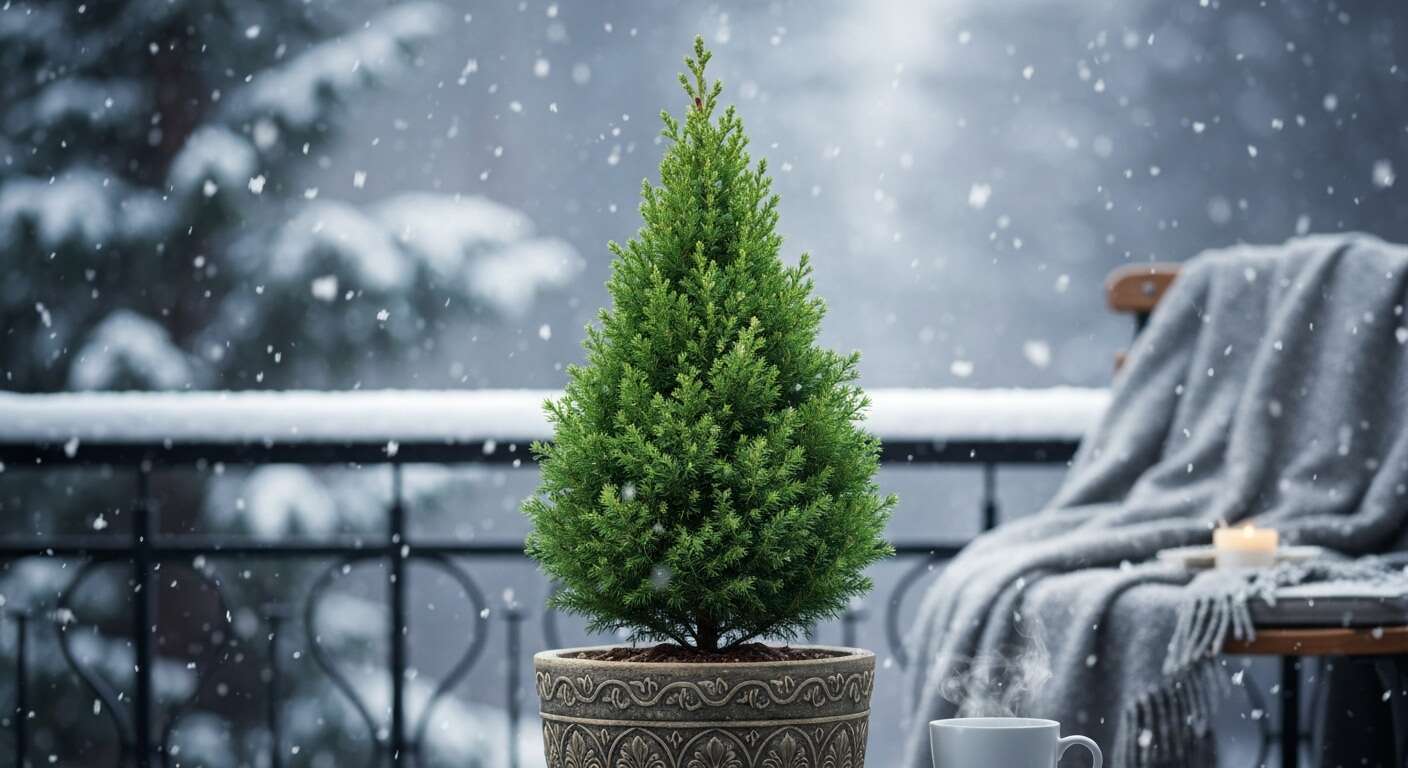 Ce petit conifère est absolument parfait en pot et reste magnifique durant tout l'hiver sur la terrasse